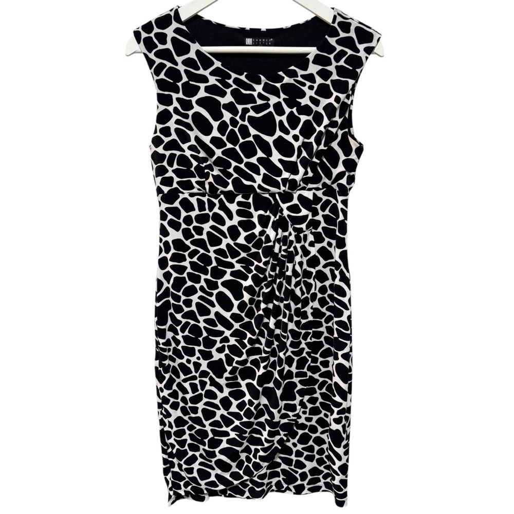 Carole Little Dress Sleeveless Black & White Animal Print Women’s Size 6‎